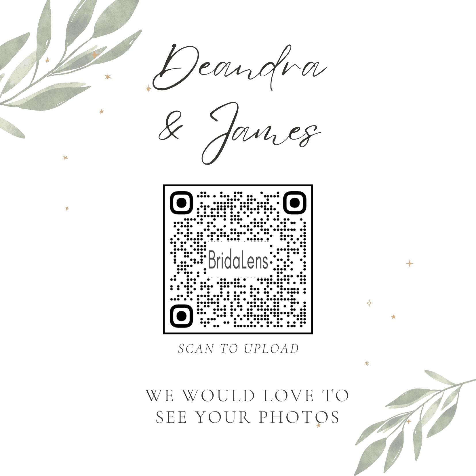 Classic Elegance wedding QR code flyer template
