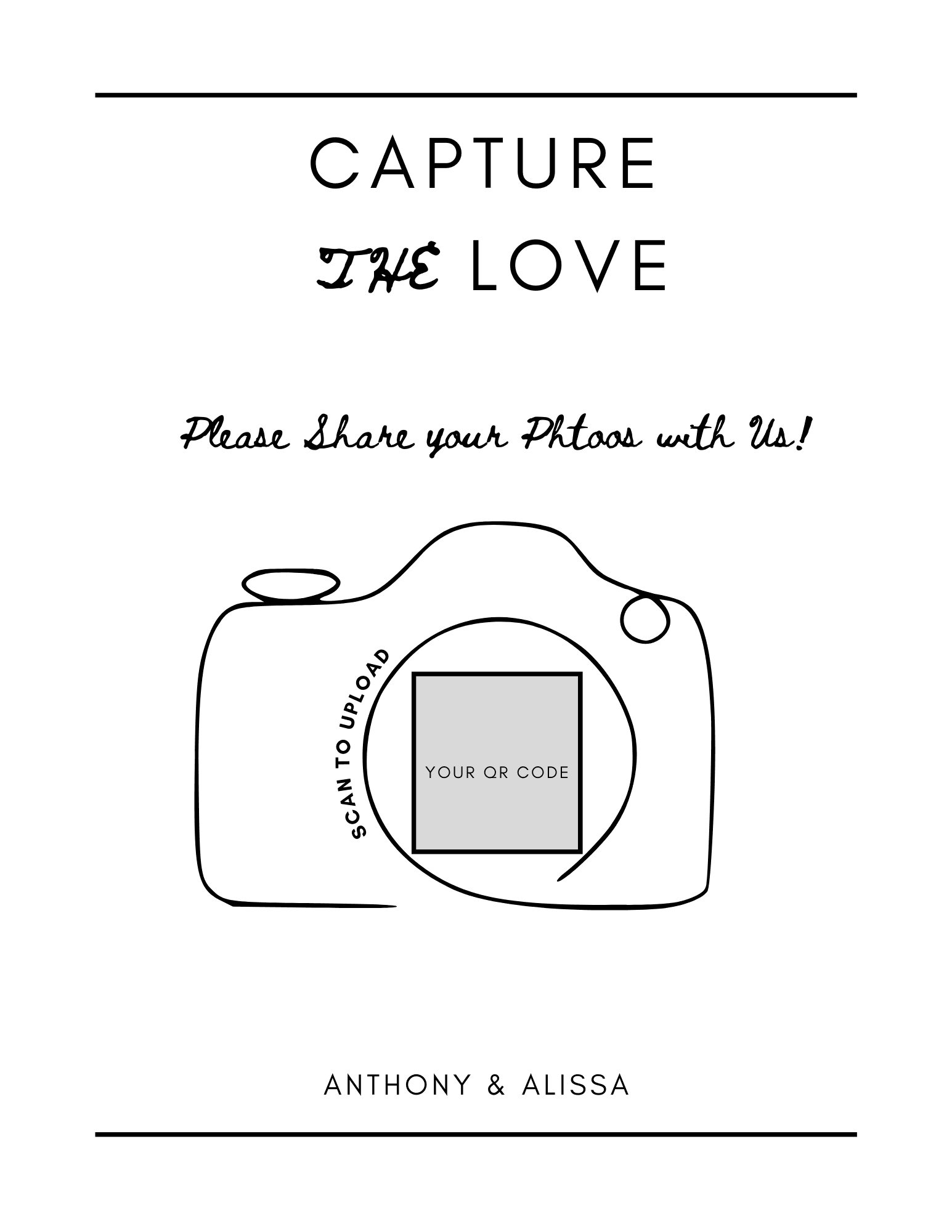 Minimalist Chic wedding QR code flyer template